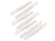 7Pcs Plastic Anti static Straight Pointed Tip Tweezers Tool White