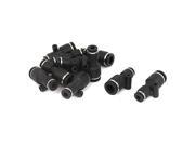 5 16 to 5 32 Tube 2 Ways Straight Air Gas Pneumatic Quick Fittings Black 10pcs