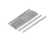 Unique Bargains 10pcs 0.2 Round Shank Metal Phillips Screwdriver Bit Gray PH1 x 100mm