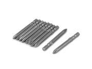 10pcs 0.16 Dia Round Shank Phillips Screwdriver Bit Gray PH1 x 40mm