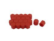 Unique Bargains 20 Pcs 17mm Red Silicone Wheel Covers Hub Tyres Screw Dust Caps