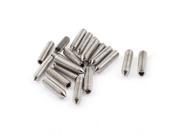 M4 x 16mm Stainless Steel Cone Point Hex Socket Set Grub Screw Silver Tone 20pcs