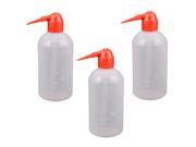 Unique Bargains 3 Pcs Clear White Plastic Cylinder Shaped Squeeze Measuring Bottle 500ml