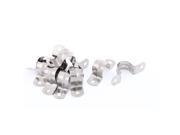 Unique Bargains 20mm Arch High Two Hole Stainless Steel Pipe Strap Clips Fastener Holder 10Pcs