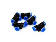 5pcs 3 Way T Shaped 8mm Inner Dia Pipe Adapter Air Pneumatic Quick Joint Coupler