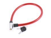 Durable 25.6 Plastic Coated Cable Bike Bicycle Security Safeguard Lock w 2 keys Red