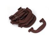 Unique Bargains 5 inch Plastic Luggage Part Suitcase Side Carrying Pull Handle Brown 10pcs