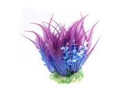 Unique Bargains Aquarium Plastic Simulation Water Plant Grass Ornament Purple Blue