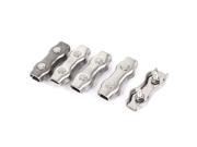 Stainless Steel Duplex 2 Post Clip Cable Clamp 5 Pcs for 5mm Wire Rope