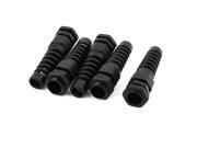 PG11 18mm Male Thread Dia Water Resistant Cable Gland Joint Connector Black 5pcs