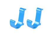 Unique Bargains 2pcs Curved Metal Wall Hooks for Hanging Coat Clothes Handbag Blue