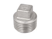 1 2BSP Male Thread Stainless Steel Pipe Square Head Plug Full Range Tube End