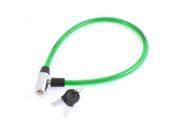 Unique Bargains Durable 25 Plastic Covered Flexible Cable Bike Bicycle Security Safeguard Lock w 2 keys Green