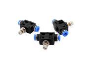 Air Hose Pneumatic Flow Speed Control Valve 6mm Push in Quick Fitting 3pcs