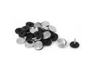 22mm x 3mm Round Cap Stainless Steel Advertising Mirror Screw Nails 20 Pcs