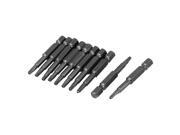 1 4 Hex Shank 3mm Magnetic 5 Point Star Security Screwdriver Bits Gray 10pcs