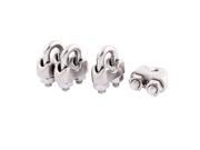 Unique Bargains Stainless Steel Saddle Clamp Clip 4pcs for Wire Ropes