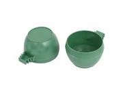 2 Pcs Hamster Parrot Bird Cage Hanging Water Food Feeder Cup Bowl Green 5cm Dia