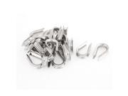 Stainless Steel 5mm Standard Wire Rope Cable Thimbles Rigging Silver Tone 20pcs