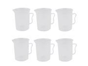 Unique Bargains 300ml Plastic Transparent Measuring Cup With Handle Beaker Laboratory Set 6 Pcs