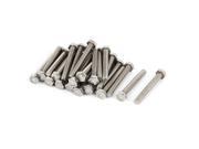 Unique Bargains M6 x 45mm Stainless Steel Fully Thread Hex Hexagon Screws Bolts DIN 933 30PCS