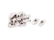 M6 Thread Dia Drop In Type T Slot Nuts Silver Tone 16pcs