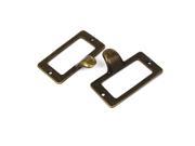 Office File Drawer Retro Style Label Pull Frame Handle 59x31mm Bronze Tone 2pcs
