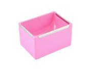 Cat Dog Rabbit Plastic Rectangle Shaped Water Feeder Fixed Pet Food Box Pink