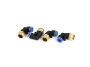 10mm to 1 2BSP Male Thread Push In Joint L Shape Pneumatic Quick Fittings 4pcs