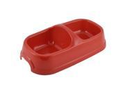 Rectangle Shaped Pet Cat Doggy Puppy Food Water Feed Feeder Bowl Dish Basin Red