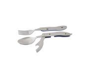 Outdoor Travel Tableware Folding Cutter Fork Spoon Splitting Combined Tool Blue