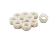 10pcs Pack Of Metric M20 Insert Lock Nylon Full Hex Nuts Nylon Off White