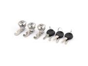 Unique Bargains Mailbox Glovebox Drawer Locker 18mm Thread Metal Cylinder Cam Lock 3pcs w Keys