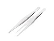 Stainless Steel Pointed Tip Straight Tweezers 16cm Length Silver Tone 2 Pcs