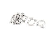Unique Bargains Stainless Steel Wire Rope Bow Shackle Fasteners M6 Thread 8pcs