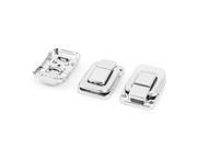 49mm x 33mm Luggage Suitcase Chest Metal Toggle Catch Latch Silver Tone 3Pcs