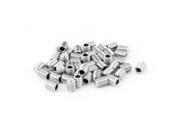 50pcs Stainless Steel M6 Thread Hexagonal Socket Set Screws Nuts Silver Tone