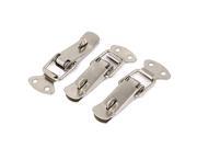 Suitcase Toolbox Spring Loaded Toggle Latch Hasp Silver Tone 3 Pcs