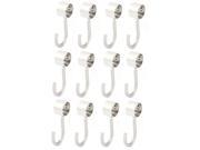 Unique Bargains 12pcs Wardrobe Bathroom 19mm Dia Rod Clothes Coat Towel Hooks