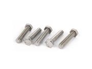Unique Bargains M12 x 55mm Stainless Steel Fastening Fully Thread Hexagon Hex Screws Bolts 5PCS
