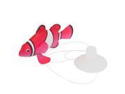 Aquarium Suction Cup Simulated Floating Striped Fish Decor Pink White