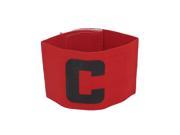 Hook Loop Closure Letter C Printed Soccer Sports Game Captain Armband Sleeve Red