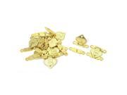 30mm x 38mm Metal Box Drawer Clasp Hasp Hook Lock Lid Latch Gold Tone 10pcs