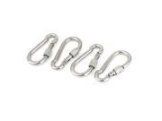 6mm Thickness 316 Stainless Steel Screw Lock Carabiner Hook 4pcs