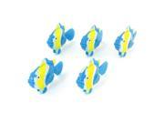 Unique Bargains Yellow Blue Plastic Movable Tail Floating Tropical Fish Decoration 5 Pcs