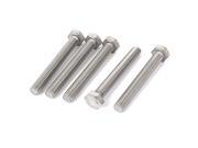 5 16 x 2 1 2 18 Thread Count Stainless Steel Hex Head Bolts Silver Tone 5 Pcs