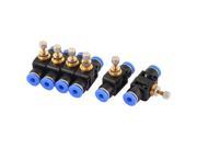 6pcs 10mm to 10mm Tubing Speed Controller Valve Air Pneumatic Quick Fittings