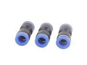 3PCS 12mm to 12mm Dual Ways Straight Pipe Connect Union Pneumatic Quick Fitting