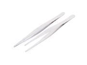 Stainless Steel Pointed Tip Straight Tweezers Hand Tool 18cm Long 2 Pcs