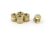 Unique Bargains 5Pcs M8 Thread Solid Brass Knurled Thumb Nut Insert Embedded Part 10mm